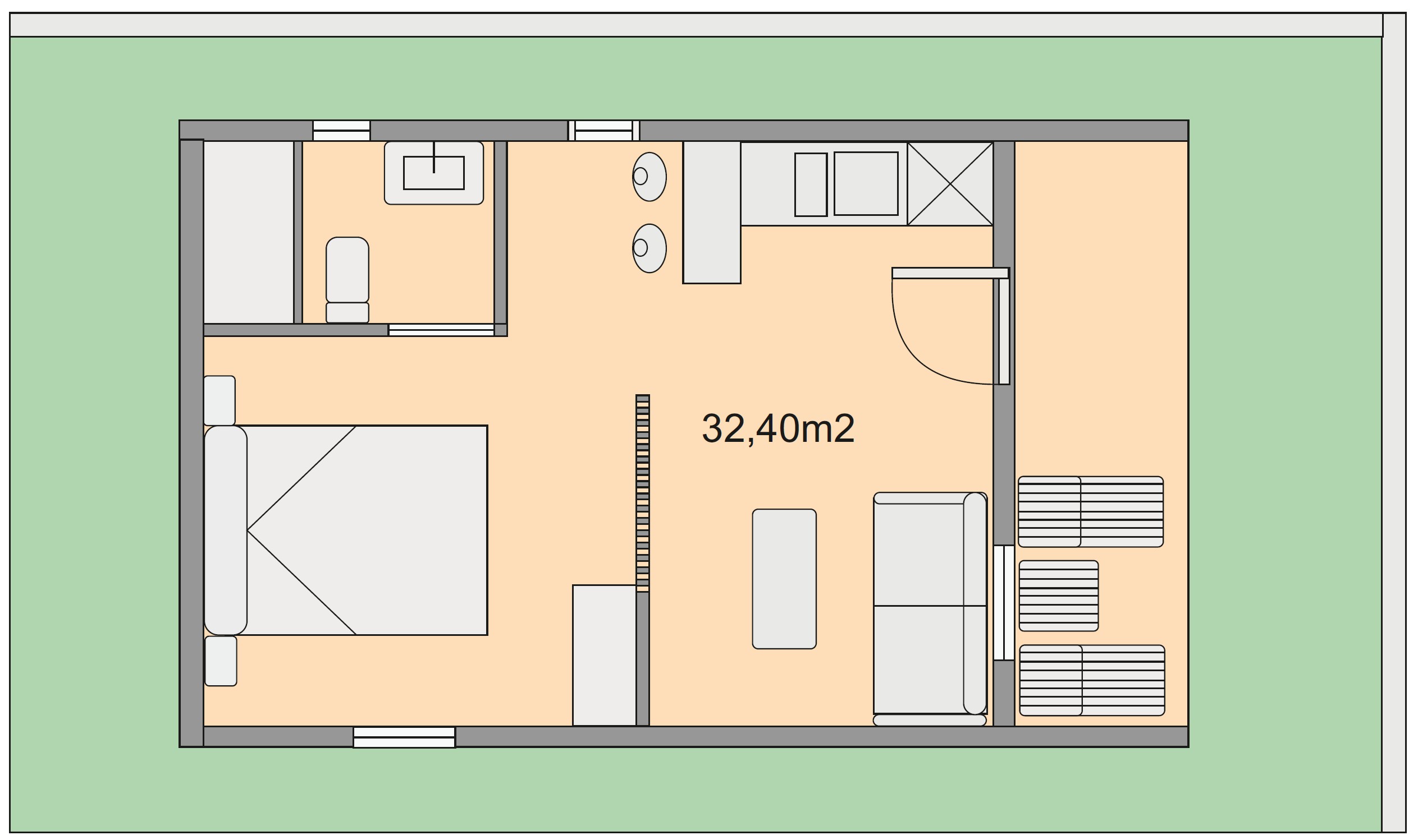 Bungalow 1 habitación